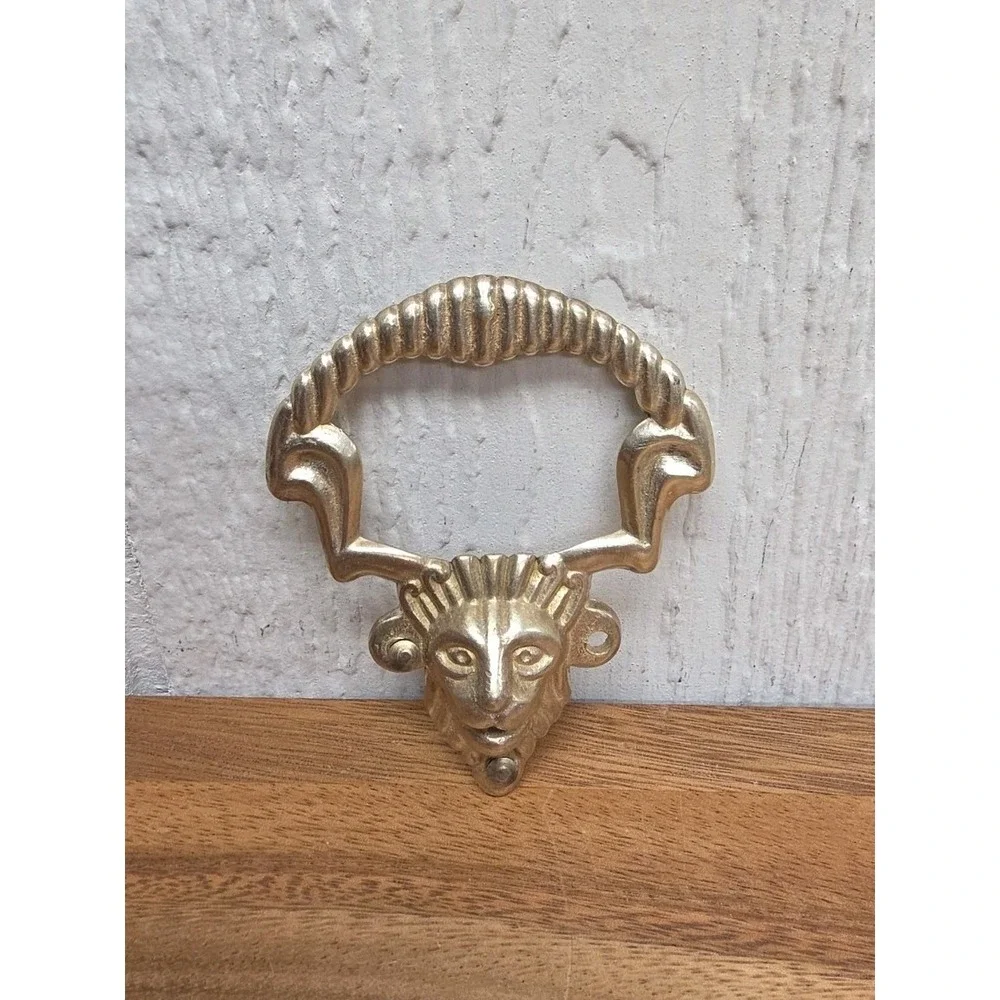 Antique Lion Face Bail Pull Drawer Hardware Cabinet Cupboard Door Handles Ornate